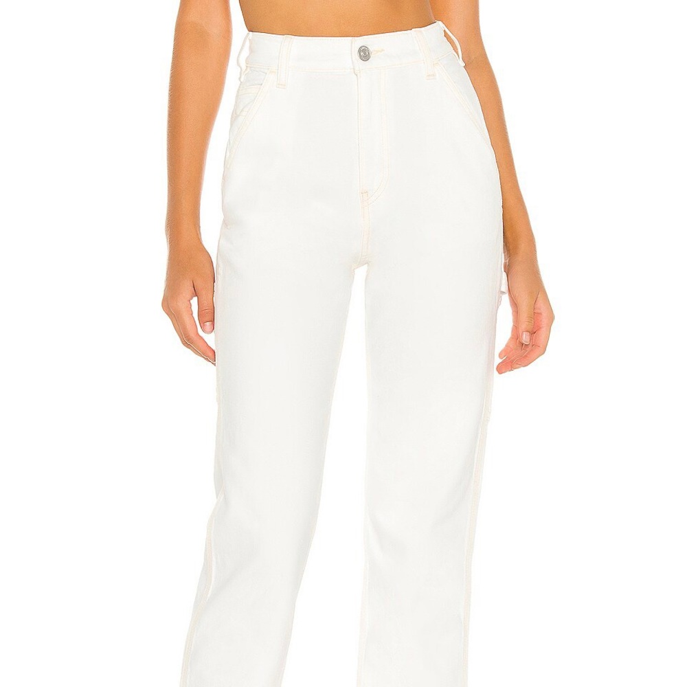 Utility dad jeans, Hudson, white, size 27 , high rise